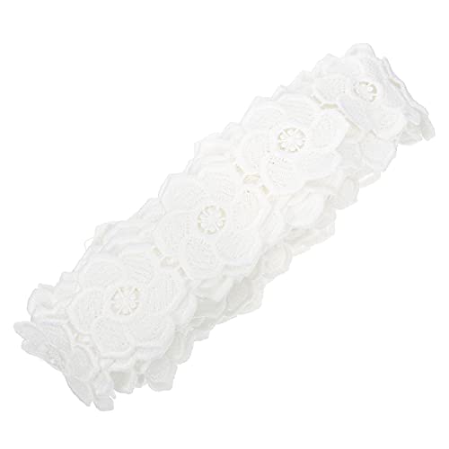 1 Rolle Blumenspitze Frauen Dekoration Trimmen Vintage Spitzenband Schleife Spitzenkleid Girlande Bralettes Für Jacquard Braut- Bastelspitze Bänder Blumen- Weiß Milchseide HAPINARY von HAPINARY