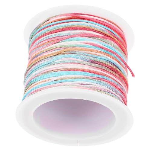 1 Rolle Bunte geflochtene Seilsegmente chinesische Knotenschnur Regenbogen-Perlenschnur Webstuhl bastelzeug Craft bastelst Schmuck Material Bindeseil Armband Halskette Schnur Nylon von HAPINARY