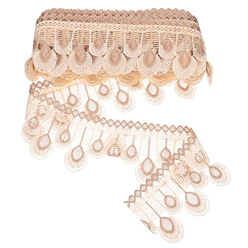 1 Rolle Gardinenspitze Dickes Band Raffhalter Für Gardinen Jute-stoff Fußleistenabdeckungen Spitzenbesatz Bulk-band Gardinenstange Für Französische Türen Polyestergarn Beige HAPINARY von HAPINARY