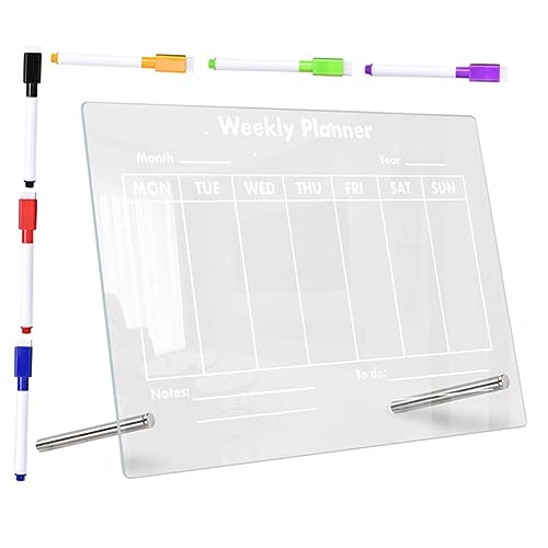 1 Satz Transparente Schreibtafel Whiteboard Und Stift Mini-whiteboard-radierer Leuchtendes Zeichenbrett Whiteboardstift Magnetische Trockenlöschung Löschbare Notiztafel Liste Acryl HAPINARY von HAPINARY