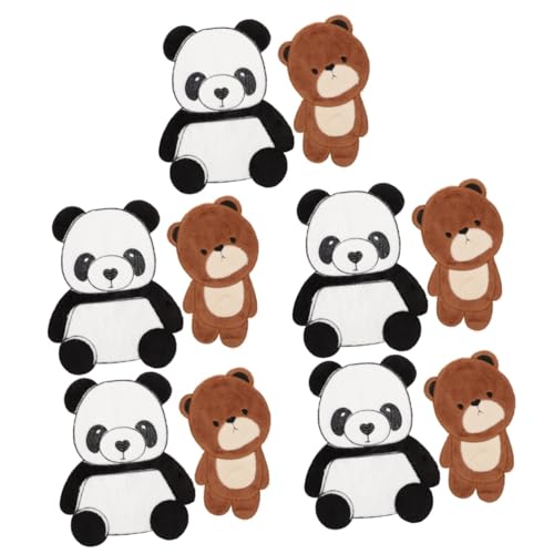 10 Stk Panda-Bären-Patch stickzubehör aufnäher für jacke süße Stickereiflecken Bären-Aufnäher zum Aufnähen Tiere großer Bär Rucksackapplikation Dekoration mit Kleiderapplikationen HAPINARY von HAPINARY