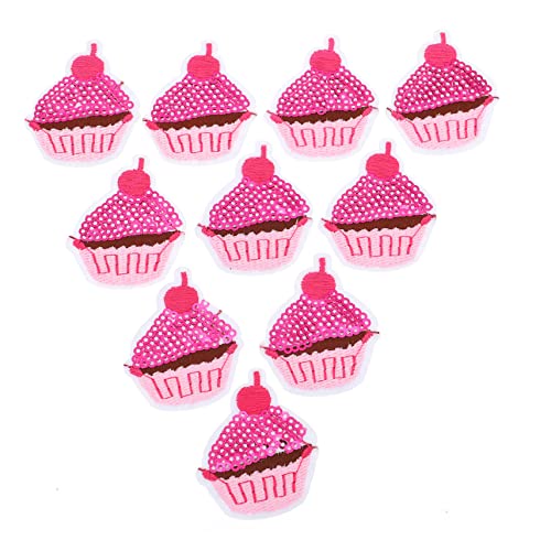 10st Banner Cupcake-stoff-patch Dekorativer Kleiderflicken Stoffflicken Für Kleidung Nähzubehör Für Kleiderflicken Selber Machen Gestickte Aufnäher Colorful Pailletten HAPINARY von HAPINARY