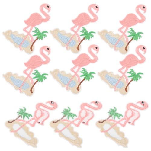 10st Flamingo-patch Flamingo-aufnäher Zum Aufnähen Stickerei Jacken-applikation Taschenapplikation Applikation Nähen Dekorative Fellflecken Schuhe Bestickte Applikation Stoff HAPINARY von HAPINARY