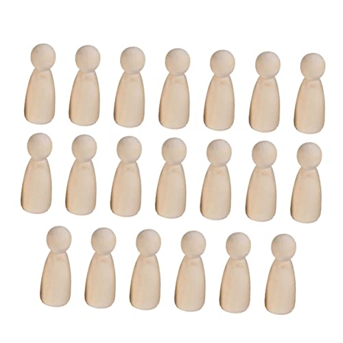 20St Holzpuppenmenschen Blanko-Peg-Puppen Puppen für Heimwerker unvollendete Peg-Puppen kinder bastelset basteln für kinder toys spielzeug Puppenkörper aus Holz Bambus Yellow HAPINARY von HAPINARY