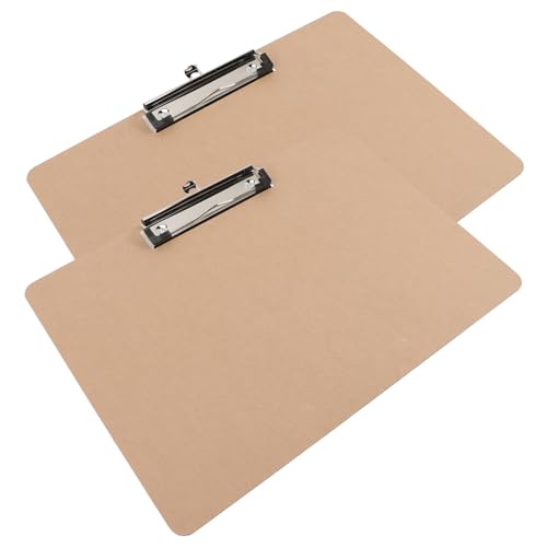 2St Schreibunterlage schreibtafel buchstabentafel folders Schreibbrett für Geschäftsleute ordner Planke Halter für Büroklammern Bretter Dateiclips tragbares Klemmbrett Holz MDF HAPINARY von HAPINARY