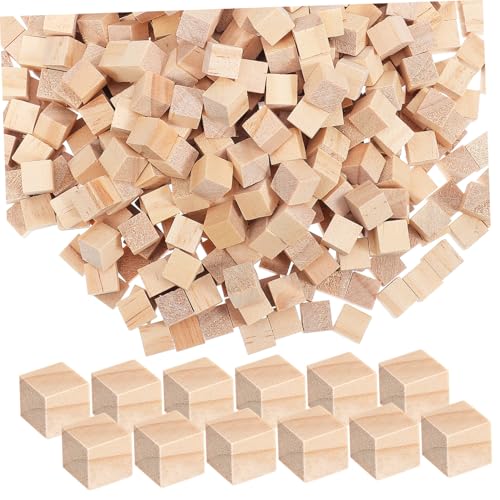 500 Stück Kiefernholzblöcke Bausteine Bauwürfel Basteln Schnitzen Leere Blöcke Holzwürfel Puzzles Holzklötze Holzwürfel Holzwürfel Holzhandwerksformen HAPINARY von HAPINARY