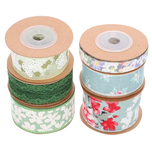 6 Rollen Spitze ribbon bandfeile bandalette ornaments dekobänder Partydekorationen Abdeckband farbig Krepp-Papier Sackleinen Packband Geschenkband verpacken Bogenband Polyester HAPINARY von HAPINARY