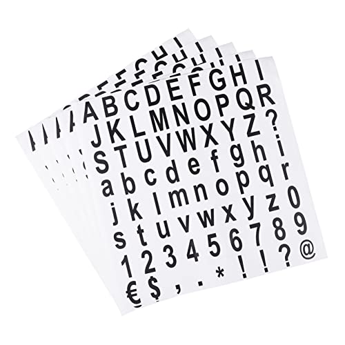 HAPINARY 1 5 Blatt Alphanumerische Aufkleber Behälter Alphabet Brief Zahlen scrapbooking sticker scrapbook stickers Zubehör für die Früherziehung pädagogische Nummernaufkleber Papier Black von HAPINARY