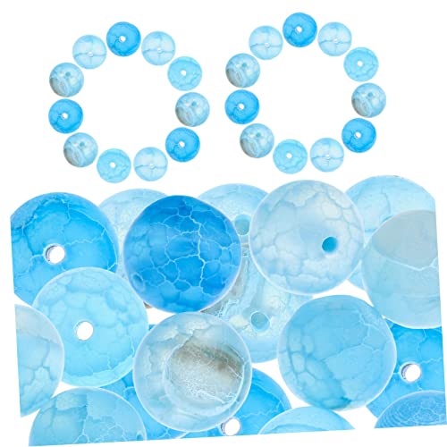 HAPINARY 1 Gefrostete Achatperlen Perlenmacher Kleine Perlen Set Zur Herstellung Von Armbändern Webstuhl Schmuck Perlen-kit Perlen Zum Basteln Perlen Masse Bausatz Korn Stein Achat Blue von HAPINARY