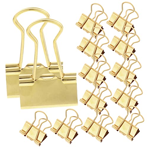 HAPINARY 1 Packung Elliot-ordner Jumbo-büroklammern Büroklammern Jumbo-ordner-clips Multifunktionale Bindeklammern Befestigungsclips Für Dokumente Binder-clip-dekorationen Golden Metall von HAPINARY