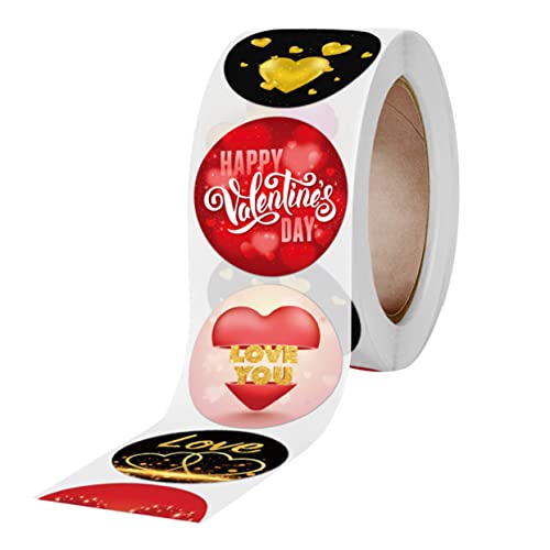 HAPINARY 1 Rolle 500St Runde Aufkleber zum Valentinstag Etikettenaufkleber alles zum geburtstag aufkleber Punkt Schild hochzeitsdeko wedding decoration Kekssiegelpapier Geschenkschmuck von HAPINARY