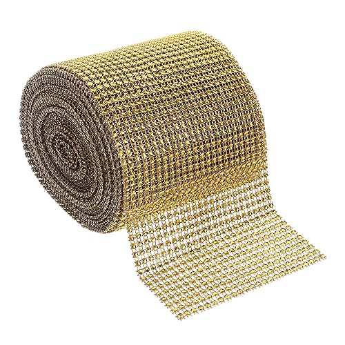 HAPINARY 1 Rolle Band Für Heimwerker Bänder Ab Aufkleber Bausatz Jute Trimmen Schleife Wohnung Dekoration Wickeln Smaragd Glänzend Chiffon Quaste Sackleinen Strass Wrap Strasssteine Golden von HAPINARY