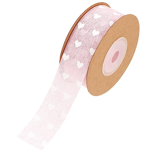 HAPINARY 1 Rolle Liebesband Streamer hellrosa Band Sackleinenband Band zum Verpacken Gold seidenband ribbon avter love wedlock valentinstagband als Bänder mit Herzmuster Hanfimitat von HAPINARY