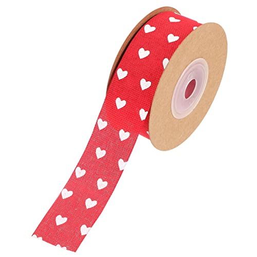 HAPINARY 1 Rolle Liebesband seidenband ribbon geschenkpaket bescherung schenken love Hochzeit Valentinstag Wand Samtband Bänder zur Schleifenherstellung Verpackungsband Hanfimitat rot von HAPINARY