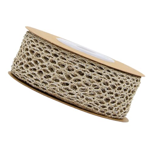 HAPINARY 1 Rolle Mesh-Band-Seil büro dekoration office decoration schmuckherstellung schmuck machen party dekoration Strauß Seide dekorativ Geschenkband verpacken Mesh-Geflecht-Seil Khaki von HAPINARY