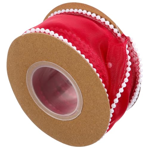 HAPINARY 1 Rolle Netzband rote Organzabänder Girlande Ornamentband dekoratives Band gefertigtes Band seidenband ribbon hochzeitsgeschenk Festival-Handwerksband Paketband Polyester von HAPINARY