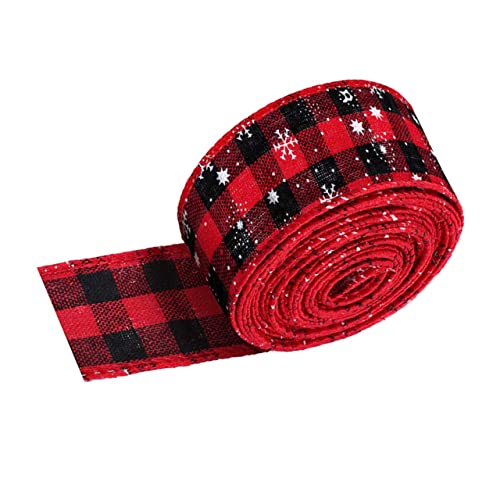 HAPINARY 1 Rolle Rot und schwarz kariertes Gurtband Spitzenband Sackleinen Band Weihnachten trimmen Perlen Plüsch ribbon ripsband weihnachtsverpackungsband Weihnachtsbedarf Hanfimitat Black von HAPINARY