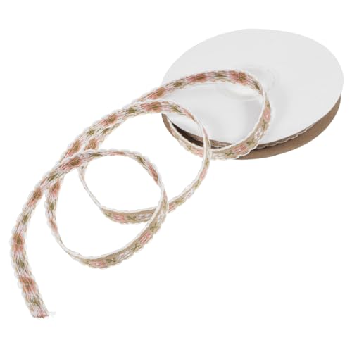 HAPINARY 1 Rolle Spitzen-Stickband geschenkband Textilband Dekoratives Band Dekorative Bänder mit Blumenstickerei blumenmuster handgefertigtes Band Blumenwickelband Polyester Coffee von HAPINARY