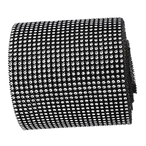 HAPINARY 1 Rolle Strass Wrap glitzersteine basteln hochzeitsdeko Strassbänder für Abendkleider hohzeitdeko Chiffonband Strasskette funkelndes Strassband bling Strassband Strasssteine Black von HAPINARY