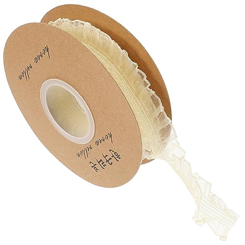 HAPINARY 1 Rolle Stretch-spitze Juteband Spitzenband Spitzenbesatz Spitzenbänder Zum Basteln Perlen Strass-spitze Doppeltes Rüschenband Strasssteine ​​nähen Satinband Schmuck Organza von HAPINARY