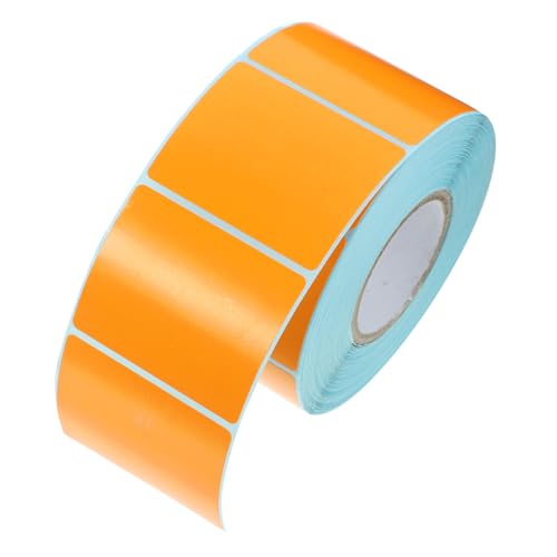 HAPINARY 1 Rolle Thermopapier Aus Etiketten Etikett Klebeetiketten Papier Etikettenpapier Adressetiketten Aufkleberpapier Versandetikett Versandetiketten Versand Aufkleber Orange Papier von HAPINARY