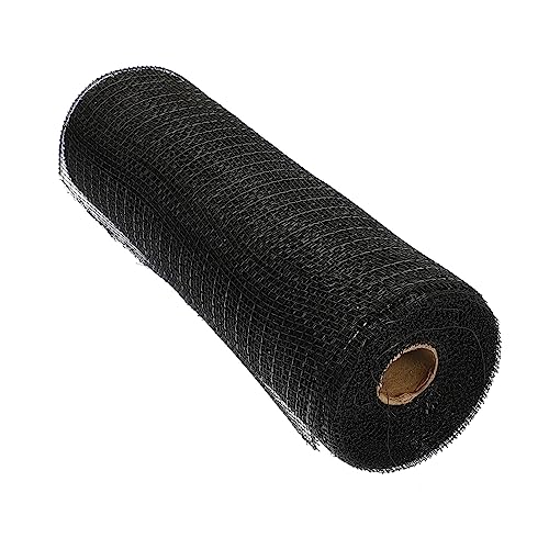 HAPINARY 1 Rolle dekoratives Netz Dekoration Jute-Stoff Sackleinen irisierend Festival-Gesichtsjuwelen geschenkband halloween decor Metallfolie Poly Mesh Halloween-Poly-Mesh Polyester Black von HAPINARY