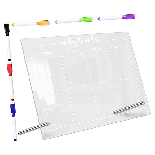 HAPINARY 1 Satz Abwischbare Schreibtafel Trocken Abwischbare Kalenderwand Kabinendekor Löschbar Whiteboard Und Stift Weiß Whiteboard-staffelei Whiteboard-marker Notiztafel Transparent Acryl von HAPINARY