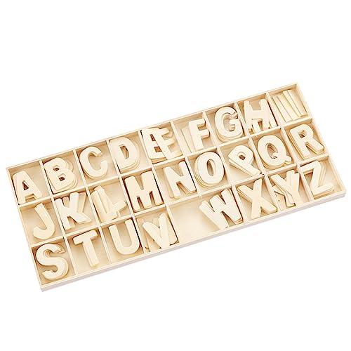 HAPINARY 1 Satz Alphabet dekorative Holzspäne Vorschulklassen müssen haben Tablette buchstaben lernen bastelmaterial holzdeko DIY-Requisiten Englische Holzbuchstaben hölzern Beige von HAPINARY