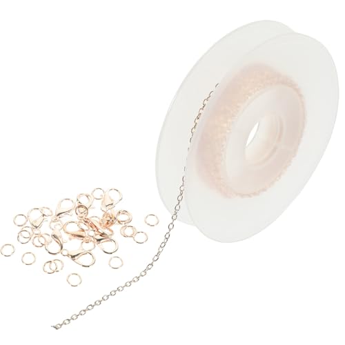 HAPINARY 1 Satz DIY zubehör Bausätze geschichtete Halskette für Frauen Halskettenketten schmuckherstellung schmuck machen Schmuckketten selber machen Kette und Schnalle Eisen Rose Gold von HAPINARY