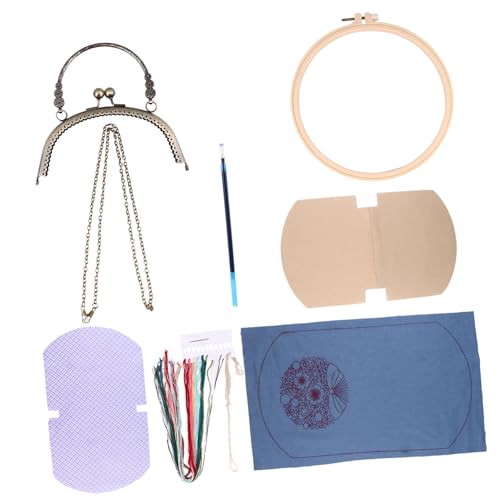 HAPINARY 1 Satz Diy-material-kit Bausätze Stickset Für Anfänger Herstellung Stickerei Maschine Bausatz Kreuzstichpackungen Anlasser Zubehör Werkzeuge Für Schulterhandtaschen Violett Stoff von HAPINARY