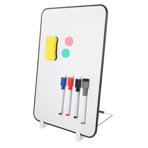 HAPINARY 1 Satz Doppelseitige Schreibtafel Persönliches Whiteboard Kleine Trocken Abwischbare Tafel Whiteboard-staffelei Whiteboard Stehen Mini-whiteboard Mit Halterung Metall Weiß von HAPINARY