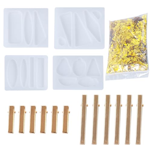 HAPINARY 1 Satz Haarspangen-set Seifenschalenform Schmuck-kits Würfelform Friseurklammern Goldene Haarspangen Stift Halter Untersetzer Formen Styling Zucht Wachsen Miniaturformen Kieselgel von HAPINARY