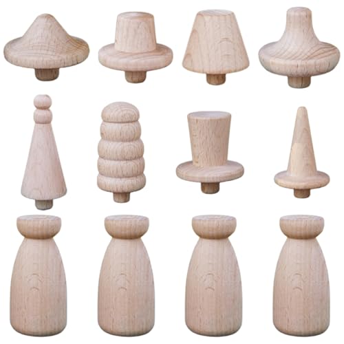 HAPINARY 1 Satz Hölzerne Puppe holzspielzeug holzspielsachen holzpuppe Unvollendete Bastelpuppen Puppenkleidung Heimwerken Bausatz DIY unfertige Puppen aus Holz leere Holzpflockpuppe von HAPINARY