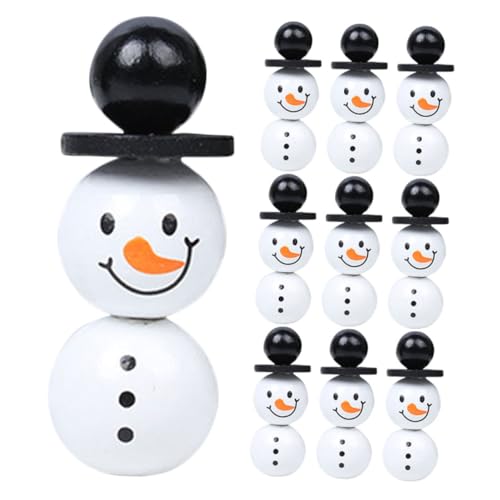 HAPINARY 1 Satz Lampwork Perlen Schneemann Schneemannperlen Für Armbänder Schneemann Lose Perlen Weihnachts-perlengirlanden-set Süße Perlen Für Die Schmuckherstellung Diy-perlen Holz von HAPINARY