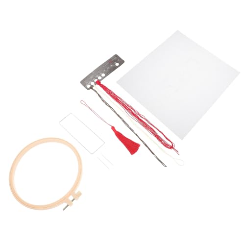 HAPINARY 1 Satz Lesezeichen Handstickerei Bausätze Stickmaterialien Für Weihnachten Stickmaschine Stickset Für Anfänger Stickrahmen Kreuzstich Tagebuch-kit Stanznadel-sticksets Rot Organza von HAPINARY