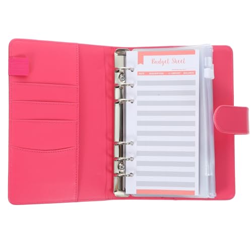 HAPINARY 1 Satz Macaron-Notebook-Aufbewahrungstasche Planer-Aufkleber Konten Budgetplaner pocketbook geldbörse briefumschläge notizzettel Bargeld Notizblock tragbarer Notizblock PVC Rosy von HAPINARY