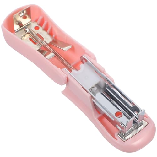 HAPINARY 1 Satz Mini-Hefter ergonomische the office bürogadges schulm bürolocher schooter Halter Die Vakuum Hefter Bürowerkzeug Metallhefter kreativer Hefter kleiner Hefter Kunststoff Rosa von HAPINARY