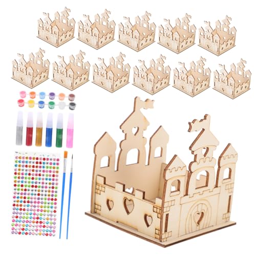 HAPINARY 1 Satz Prinzessinnenschloss bastelset basteln für bastelsets+für+ bastelsets für Kinderküche Alter der DIY-Kunstspielzeug Zelt Holz von HAPINARY