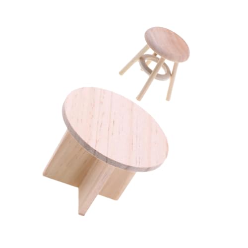 HAPINARY 1 Satz Runde und Hocker Massivem Holz für Puppenhaus Ergänzung für Zubehör Handgefertigte Accessoires HAPINARY 1 Satz Runde und Hocker Massivem Holz für Puppenhaus Ergänzung für Zubehör Handgefertigte Accessoires von HAPINARY