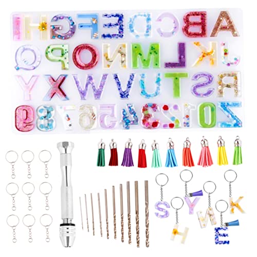 HAPINARY 1 Satz Silikonform für alphanumerische Anhänger Schlüsselbausätze Schimmeldetektor Ringe schmuckherstellung set jewellery making set Anzahl Silikonformen Brief Anhänger Kieselgel von HAPINARY