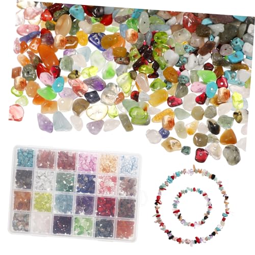 HAPINARY 1 Schachtel natürlicher Kies Handschmuck Halskette-Kit Set zur Herstellung von Armbändern Perlenarmbänder natursteinperlen schmucksteine Lose Perle Abstandsperlen selber machen von HAPINARY