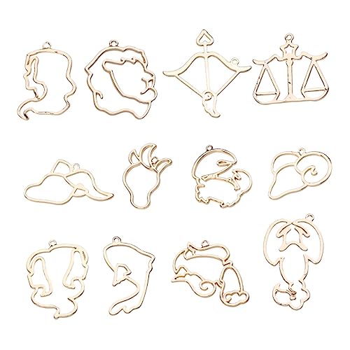 HAPINARY 1 Set 12 Stück DIY Kristall Epoxid Charms Metallrand Zum Basteln DIY Kristall Epoxid Metallrand DIY Kristall Epoxid Anhänger DIY Kristall Epoxid Rahmen Golden von HAPINARY