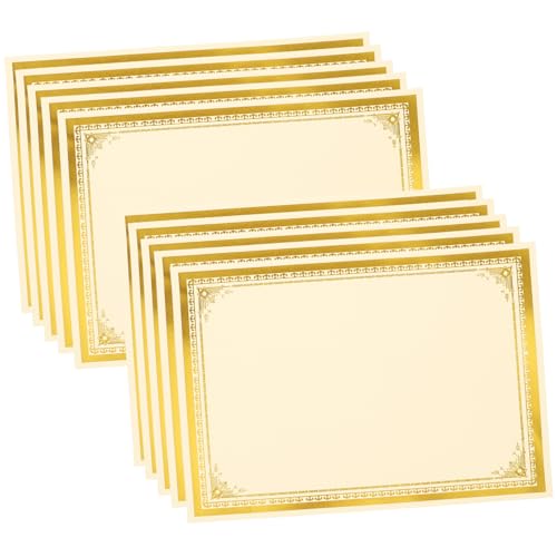 HAPINARY Zertifikat Papier 10 Blätter Papier Pergament Seidenpapier Masse Geschenkpapier Blanko Zertifikat Blindenschriftpapier Weißes Papier Weißes Seidenpapier Kartonpapier Goldfolienpapier Papers von HAPINARY