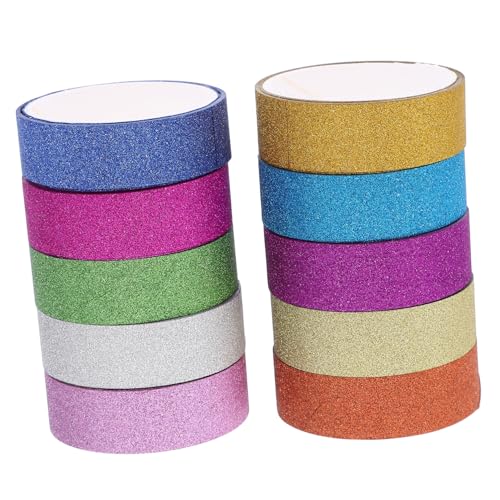 HAPINARY 10 Rollen Handbuch-Aufkleberband Pastell-Textmarker Straßenband Bandspender Verpackungs Band Klebeband seidenband ripsband Washi Tape zum Verpacken von Geschenken DIY-Bänder Papier von HAPINARY