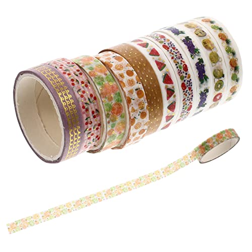 HAPINARY 10 Rollen Heißpräge-Washi-Tape Scrapbooking mit doppelseitigem Klebeband Bandspender scrapbbok the washi tape dekorative Washi-Klebebänder Handkontenbänder Japanisches Papier von HAPINARY