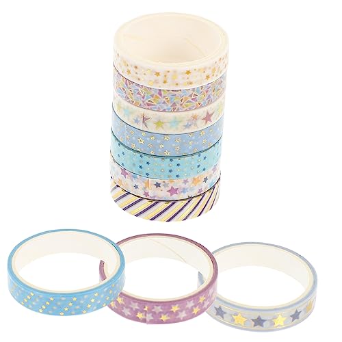 HAPINARY 10 Rollen Heißpräge-Washi-Tape Spender dekorative Bänder für Sammelalben Aufkleber Punkt Streifen scrapbbok the washi tape dekorative Klebebänder Bastelband Japanisches Papier von HAPINARY