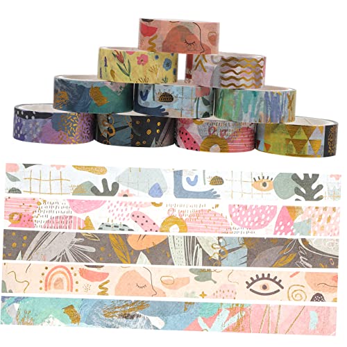 HAPINARY 10 Rollen Taschendekorband Washi Tape zum Verpacken von Geschenken Süßes Washi-Tape ästhetisches Washi-Tape dekorative Washi-Klebebänder Handkontenbänder Japanisches Papier von HAPINARY