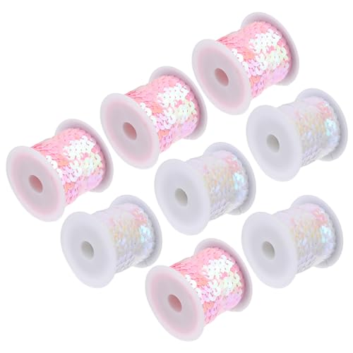 HAPINARY 10 Rolls Paillettenstreifen Flash Kostümhandwerk DIY Paillettenzubehör Macrame Decor Outfits Pailletten Kostüme Bekleidung DIY Pail Materiale Kleidung Paillon Pvc Weiß Weiß von HAPINARY