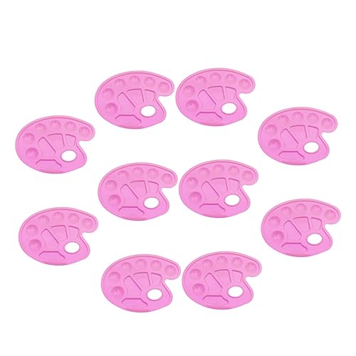 HAPINARY 10 Stück 10 Palette Pinsel Abwaschbare Farbe Für Mini Tabletts Schaumstoffbürsten Farbwannenauskleidungen Unterlage Deckel Liner Farben Zinn Bausatz Farbtablett Rosa von HAPINARY