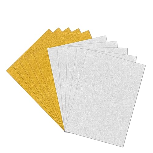 HAPINARY 10 Stück Blätter Glitzerpapier weihnachskarte weihnachten karten Silberfarben goldene weißer Karton Scrapbook-Kit Aufkleber Vinyl Papierkarten selber machen Glitzerkarton von HAPINARY